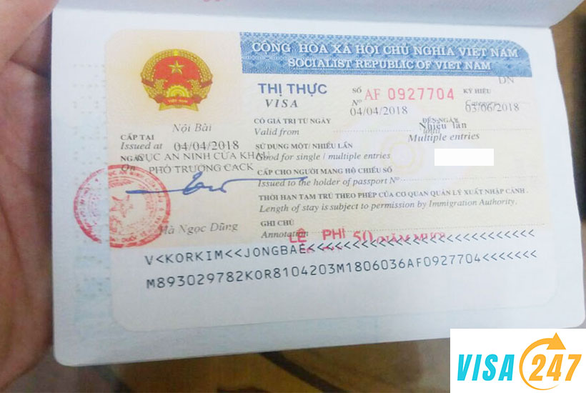 Các loại visa Việt Nam và thời hạn