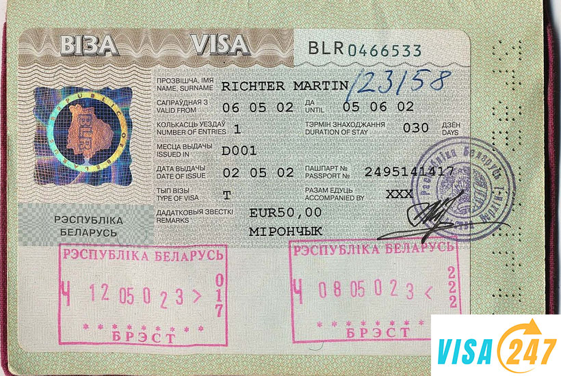 Các thông tin về thủ tục, hồ sơ xin Visa đi Belarus